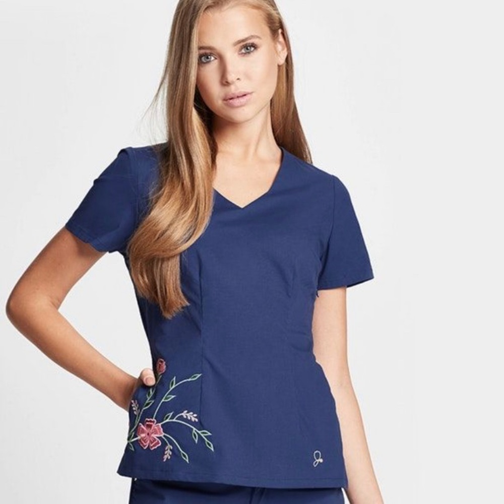 Jaanuu Embroidered Scrub Top